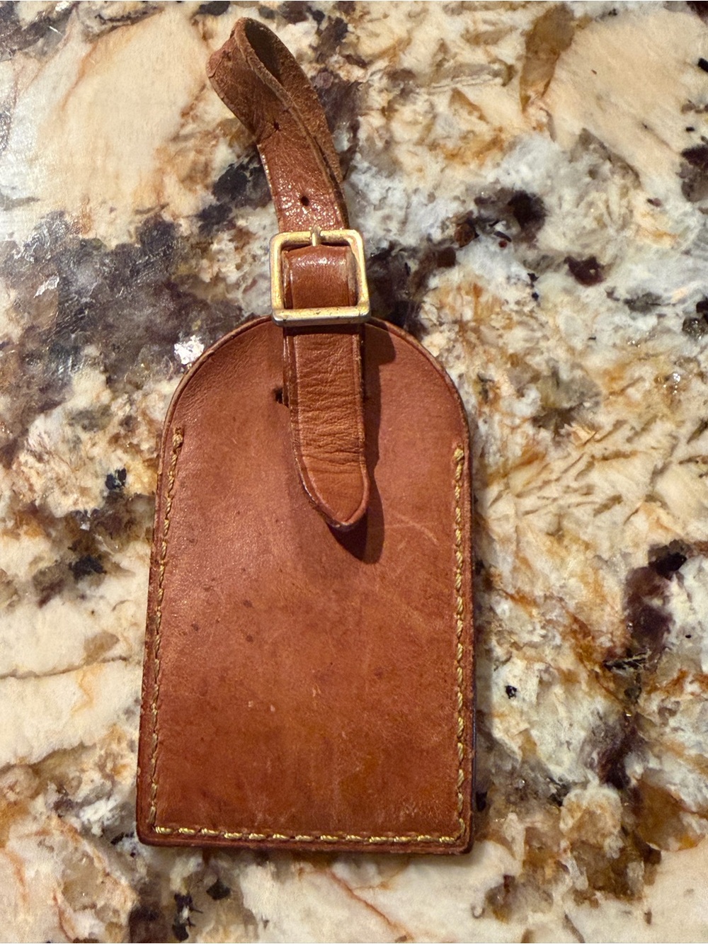 Louis Vuitton Brown Leather Luggage Tag Stamped - Picture 2 of 6